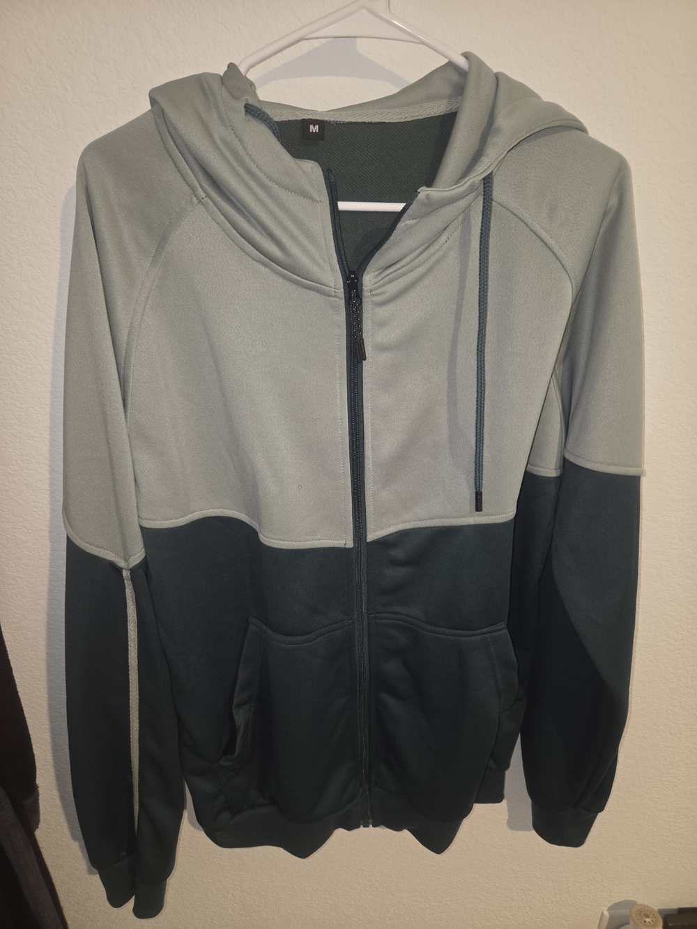 Men's Two-Tone Hooded Zip Jacket - Sage & Forest